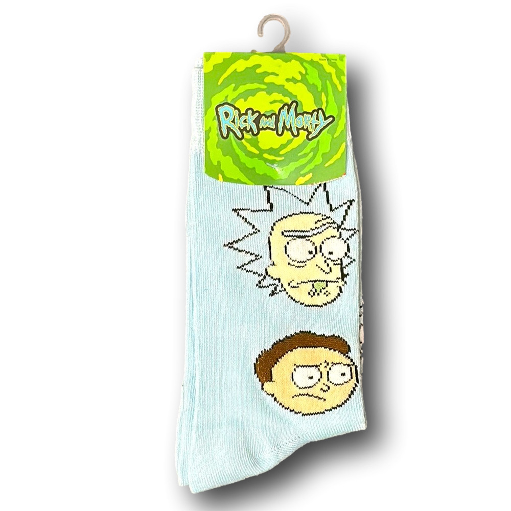 3/$20 Rick & Morty Adult Swim Cartoon Funny Novelty Crew Socks - NWT